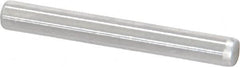 Made in USA - 1/8" Diam x 1" Pin Length Grade 8 Alloy Steel Standard Dowel Pin - Bright Finish, C 47-58 & C 60 (Surface) Hardness, 1,840 Lb (Single Shear), 3,680 Lb (Double Shear) Breaking Strength, 1 Beveled & 1 Rounded End - Caliber Tooling