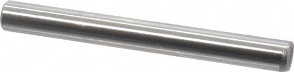 Made in USA - 3/16" Diam x 1-3/4" Pin Length Grade 8 Alloy Steel Standard Dowel Pin - Bright Finish, C 47-58 & C 60 (Surface) Hardness, 4,150 Lb (Single Shear), 8,300 Lb (Double Shear) Breaking Strength, 1 Beveled & 1 Rounded End - Caliber Tooling