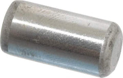 Made in USA - 5/16" Diam x 5/8" Pin Length Grade 8 Alloy Steel Standard Dowel Pin - Bright Finish, C 47-58 & C 60 (Surface) Hardness, 11,500 Lb (Single Shear), 23,000 Lb (Double Shear) Breaking Strength, 1 Beveled & 1 Rounded End - Caliber Tooling