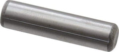 Made in USA - 5/16" Diam x 1-1/4" Pin Length Grade 8 Alloy Steel Standard Dowel Pin - Bright Finish, C 47-58 & C 60 (Surface) Hardness, 11,500 Lb (Single Shear), 23,000 Lb (Double Shear) Breaking Strength, 1 Beveled & 1 Rounded End - Caliber Tooling