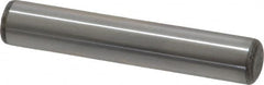 Made in USA - 5/16" Diam x 1-3/4" Pin Length Grade 8 Alloy Steel Standard Dowel Pin - Bright Finish, C 47-58 & C 60 (Surface) Hardness, 11,500 Lb (Single Shear), 23,000 Lb (Double Shear) Breaking Strength, 1 Beveled & 1 Rounded End - Caliber Tooling