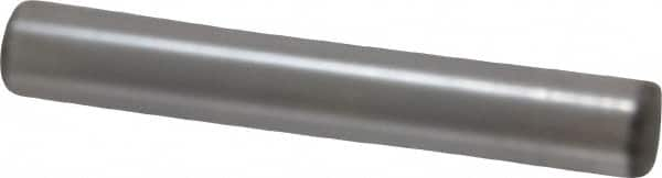 Made in USA - 5/16" Diam x 2" Pin Length Grade 8 Alloy Steel Standard Dowel Pin - Bright Finish, C 47-58 & C 60 (Surface) Hardness, 11,500 Lb (Single Shear), 23,000 Lb (Double Shear) Breaking Strength, 1 Beveled & 1 Rounded End - Caliber Tooling