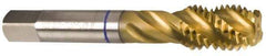 Guhring - M20x2.50 Metric Coarse 4 Flute 6H Modified Bottoming Spiral Flute Tap - Powdered Metal, TiN Finish, 4.469" OAL, Right Hand Flute, Right Hand Thread, Series 3909 - Caliber Tooling