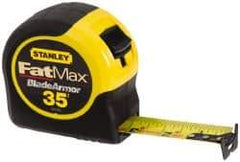 Stanley - 35' x 1-1/4" Yellow Blade Tape Measure - 1/16" Graduation, Inch Graduation Style, Yellow/Black Case - Caliber Tooling