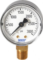 Wika - 2" Dial, 1/4 Thread, 0-3,000 Scale Range, Pressure Gauge - Lower Connection Mount, Accurate to 3-2-3% of Scale - Caliber Tooling