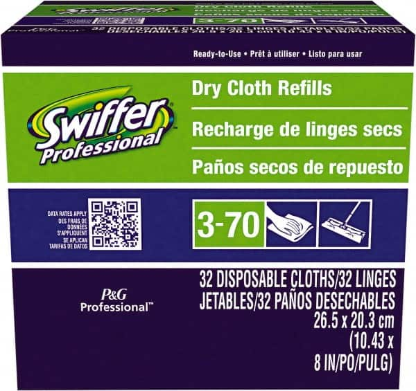 Swiffer - White Mop Refill - 8" Long x 10-5/8" Wide Head, Microfiber Head - Caliber Tooling