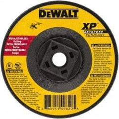 DeWALT - 24 Grit, 5" Wheel Diam, Type 27 Depressed Center Wheel - Zirconia Alumina, Resinoid Bond, 12,200 Max RPM - Caliber Tooling