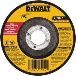 DeWALT - 24 Grit, 9" Wheel Diam, 3/32" Wheel Thickness, 7/8" Arbor Hole, Type 27 Depressed Center Wheel - Aluminum Oxide, Resinoid Bond, 6,600 Max RPM - Caliber Tooling