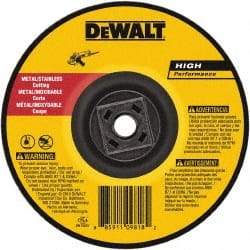 DeWALT - 60 Grit, 7" Wheel Diam, Type 27 Depressed Center Wheel - Aluminum Oxide, Resinoid Bond, 8,700 Max RPM - Caliber Tooling