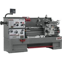 Jet - 14" Swing, 40" Between Centers, 230 Volt, Triple Phase Engine Lathe - 7MT Taper, 7-1/2 hp, 42 to 1,800 RPM, 3-1/8" Bore Diam, 40" Deep x 46-7/8" High x 97-1/2" Long - Caliber Tooling