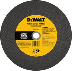 DeWALT - 12" 24 Grit Silicon Carbide Cutoff Wheel - 1/8" Thick, 1" Arbor, 6,400 Max RPM, Use with Gas Powered Saws - Caliber Tooling