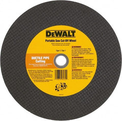 DeWALT - 12" 24 Grit Aluminum Oxide Cutoff Wheel - 1/8" Thick, 1" Arbor, 6,400 Max RPM, Use with Gas Powered Saws - Caliber Tooling