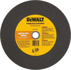 DeWALT - 12" 24 Grit Aluminum Oxide Cutoff Wheel - 1/8" Thick, 20mm Arbor, 6,400 Max RPM, Use with Gas Powered Saws - Caliber Tooling