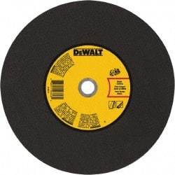 DeWALT - 14" 24 Grit Aluminum Oxide Cutoff Wheel - 1/8" Thick, 20mm Arbor, 5,500 Max RPM, Use with Gas Powered Saws - Caliber Tooling