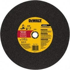 DeWALT - 14" 24 Grit Aluminum Oxide Cutoff Wheel - 0.109" Thick, 1" Arbor, 4,300 Max RPM, Use with Stationary Tools - Caliber Tooling