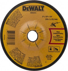 DeWALT - 24 Grit, 6" Wheel Diam, 1/8" Wheel Thickness, 7/8" Arbor Hole, Type 27 Depressed Center Wheel - Aluminum Oxide, Diamond Matrix Bond, 10,100 Max RPM, Compatible with Angle Grinder - Caliber Tooling