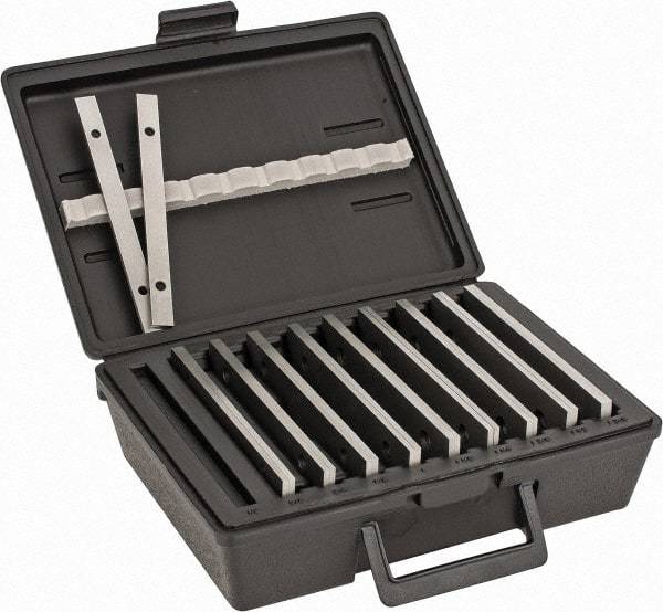 Fowler - 20 Piece, 6 Inch Long Steel Parallel Set - 1/2 to 1-5/8 Inch High, 1/8 to 1/8 Inch Thick, 50 RC Hardness, Sold as 10 Pair - Caliber Tooling