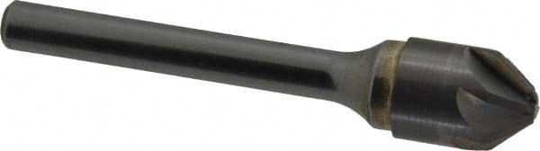 SGS - 1/2" Head Diam, 1/4" Shank Diam, 6 Flute 82° Solid Carbide Countersink - Caliber Tooling