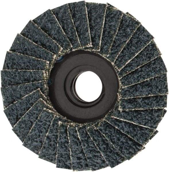 Weiler - 36 Grit, 2" Disc Diam, Type 29 Zirconia Alumina Flap Disc - 30,000 Max RPM, Plastic Backing, Quick Change Type S Attaching System, Coated - Caliber Tooling