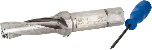 Iscar - 2.63" Max Drill Depth, 3xD, 7/8" Diam, Indexable Insert Drill - 2 Inserts, 1" Shank Diam, Straight Shank - Caliber Tooling