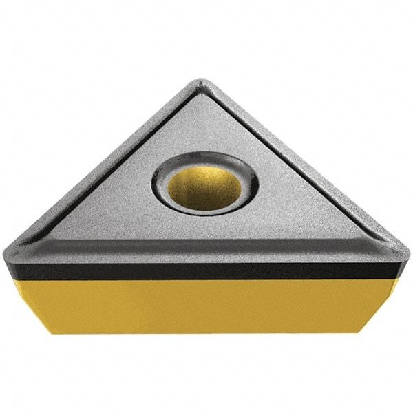 Iscar - TPMR321 Grade IC20N Carbide Turning Insert - Uncoated, 60° Triangle, 3/8" Inscr Circle, 1/8" Thick, 1/64" Corner Radius - Caliber Tooling