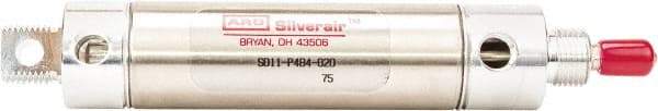 ARO/Ingersoll-Rand - 4" Stroke x 3/4" Bore Double Acting Air Cylinder - 1/8 Port, 1/4-28 Rod Thread, 200 Max psi, -40 to 160°F - Caliber Tooling