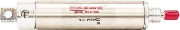 ARO/Ingersoll-Rand - 3" Stroke x 1-1/2" Bore Single Acting Air Cylinder - 1/8 Port, 7/16-20 Rod Thread, 200 Max psi, -40 to 160°F - Caliber Tooling