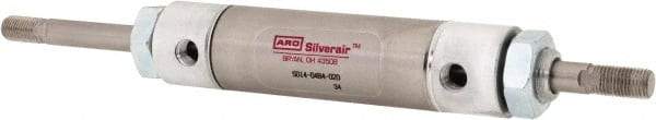 ARO/Ingersoll-Rand - 6" Stroke x 2-1/2" Bore Double Acting Air Cylinder - 1/4 Port, 1/2-20 Rod Thread, 200 Max psi, -40 to 160°F - Caliber Tooling