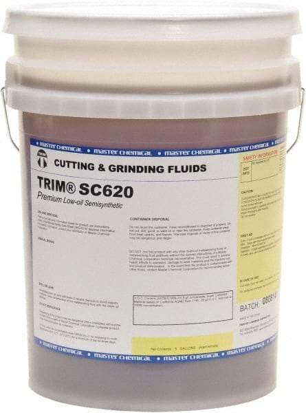 Master Fluid Solutions - Trim SC620, 5 Gal Pail Cutting & Grinding Fluid - Semisynthetic, For Cutting, Grinding - Caliber Tooling