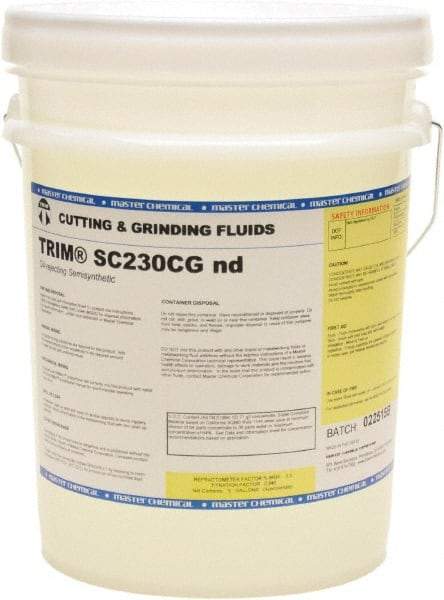 Master Fluid Solutions - Trim SC230CG nd, 5 Gal Pail Cutting & Grinding Fluid - Semisynthetic, For Cutting, Grinding - Caliber Tooling