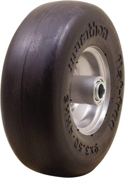 Marathon Industries - 3-19/64" Wide x 9" High x 4" Deep Smooth Flat Free Hand Truck Tire - 300 Lb Load Capacity - Caliber Tooling