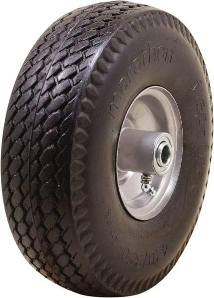 Marathon Industries - 3-19/64" Wide x 10-1/2" High x 4" Deep Flat Free Hand Truck Tire - 300 Lb Load Capacity - Caliber Tooling