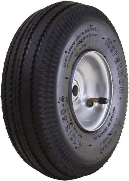 Marathon Industries - 3-19/64" Wide x 10-1/2" High x 4" Deep Sawtooth Pneumatic Hand Truck Tire - 300 Lb Load Capacity - Caliber Tooling