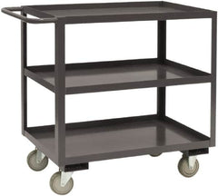 Durham - 1,200 Lb Capacity, 18" Wide x 36" Long x 37-5/8" High Service Cart - 3 Shelf, Steel, 2 Rigid/2 Swivel Casters - Caliber Tooling