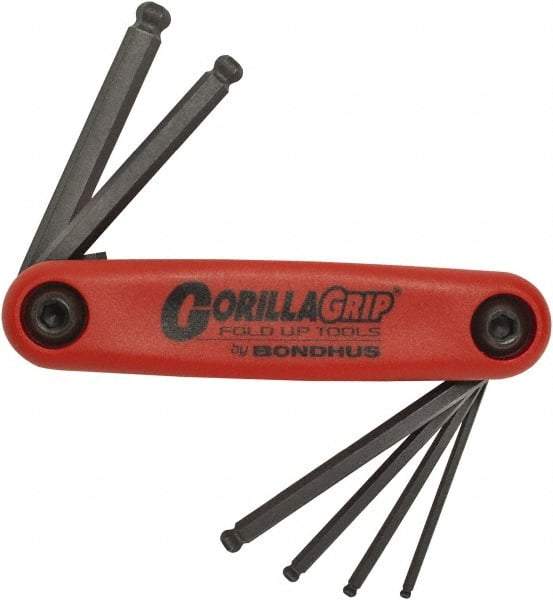 Bondhus - 6 Piece Fold-Up Hex Key Set - Hex Range 2 to 6mm, Protanium High Torque Steel - Caliber Tooling