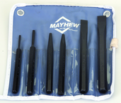 6 Piece Punch & Chisel Set -- #5RC; 5/32 to 3/8 Punches; 7/16 to 5/8 Chisels - Caliber Tooling