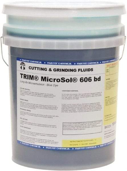 Master Fluid Solutions - Trim MicroSol 606 bd, 5 Gal Pail Cutting & Grinding Fluid - Semisynthetic - Caliber Tooling