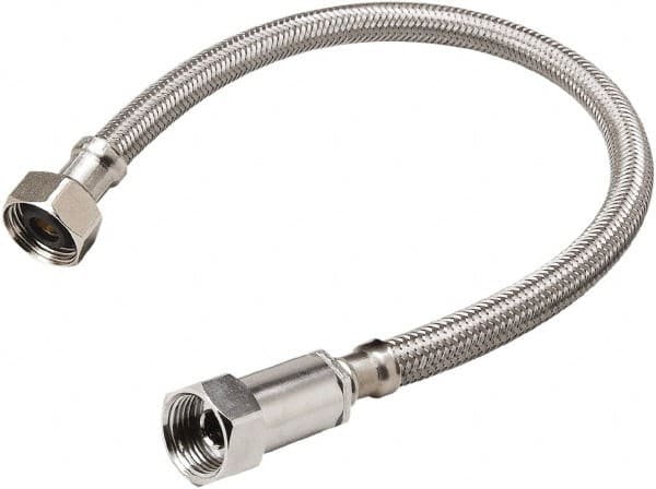 B&K Mueller - 1/2" Compression Inlet, 1/2" FIP Outlet, Stainless Steel Faucet Connector - Use with Faucets - Caliber Tooling