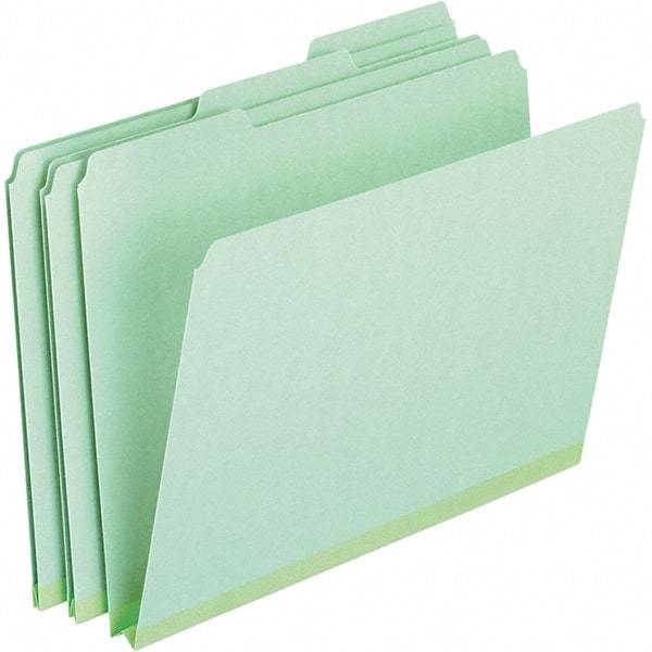 Pendaflex - 9-1/2 x 11-5/8", Letter Size, Green, File Folders with Top Tab - 25 Point Stock, Assorted Tab Cut Location - Caliber Tooling