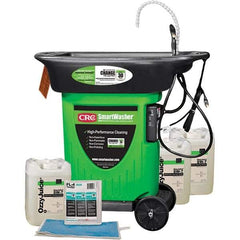 CRC - Free Standing Water-Based Mobile Parts Washer Kit - 25 Gal Max Operating Capacity, Plastic Tank, 42" Long x 48" Wide - Caliber Tooling