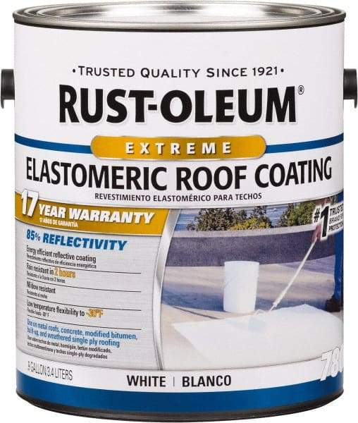 Rust-Oleum - 1 Gal Can White Elastomeric Roof Coating - 65 Sq Ft/Gal Coverage, Mildew Resistant, Long Term Durability & Weather Resistance - Caliber Tooling