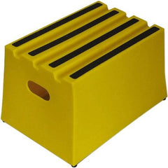 Diversified Plastics - 11-3/4" High x 13-5/8" Wide x 19-1/4" Deep, Yellow Step Stool - 500 Lb Capacity - Caliber Tooling