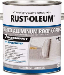 Rust-Oleum - 1 Gal Can Aluminum Fibered Aluminum Roof Coating - 50 Sq Ft/Gal Coverage, 459 g/L VOC Content, Mildew Resistant, Long Term Durability & Weather Resistance - Caliber Tooling