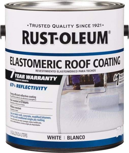 Rust-Oleum - 1 Gal Can White Elastomeric Roof Coating - 65 Sq Ft/Gal Coverage, Mildew Resistant, Long Term Durability & Weather Resistance - Caliber Tooling