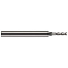 Square End Mill: 1/4'' Dia, 3/4'' LOC, 1/4'' Shank Dia, 2-1/2'' OAL, 4 Flutes, Solid Carbide Single End, Uncoated, 30 ° Helix, Centercutting, RH Cut, RH Flute