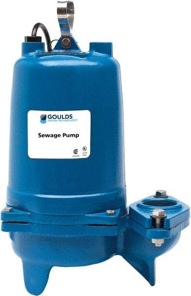 Goulds Pumps - 2 hp, 230 VAC Amp Rating, 230 VAC Volts, Single Speed Continuous Duty Operation, Sewage Pump - 3 Phase, Cast Iron Housing - Caliber Tooling