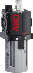 ARO/Ingersoll-Rand - 3/8" NPT, 150 Max psi Compact Modular Lubricator - Polycarbonate Bowl, Aluminum Body, 105 CFM, 125°F Max Temp, 2.2" Long x 2.24" Wide x 5.99" High - Caliber Tooling