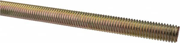 Value Collection - 1/2-13 UNC (Coarse), 6' Long, Alloy Steel Threaded Rod - Yellow Zinc-Plated Finish, Right Hand Thread - Caliber Tooling