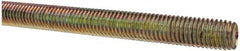 Value Collection - 5/8-11 UNC (Coarse), 3' Long, Alloy Steel Threaded Rod - Yellow Zinc-Plated Finish, Right Hand Thread - Caliber Tooling