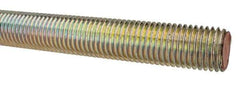 Value Collection - 1-8 UNC (Coarse), 3' Long, Alloy Steel Threaded Rod - Yellow Zinc-Plated Finish, Right Hand Thread - Caliber Tooling